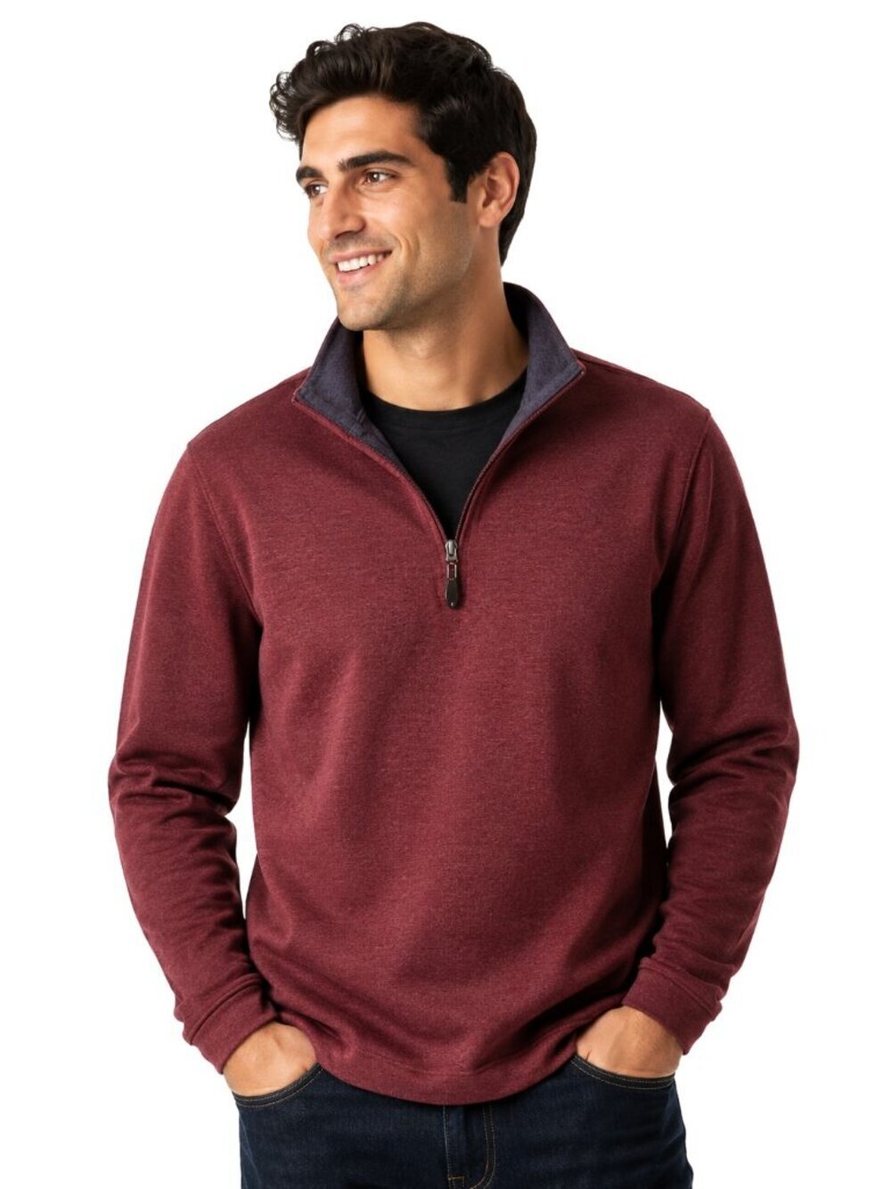 Johnston & Murphy Reversible 1/4 Zip Pullover Sweater